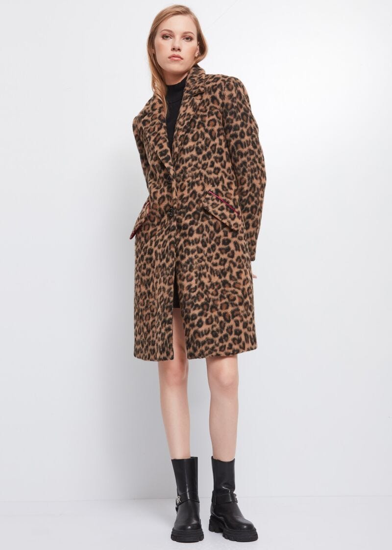 Animal-print coat