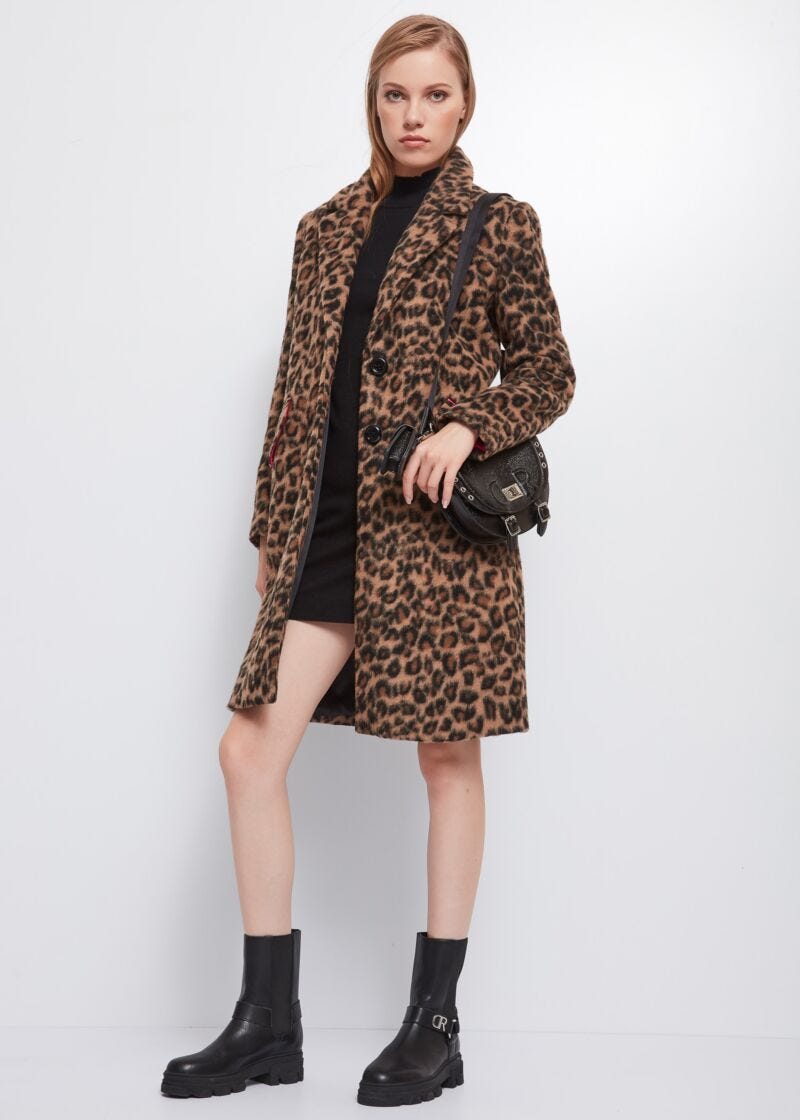 Animal-print coat