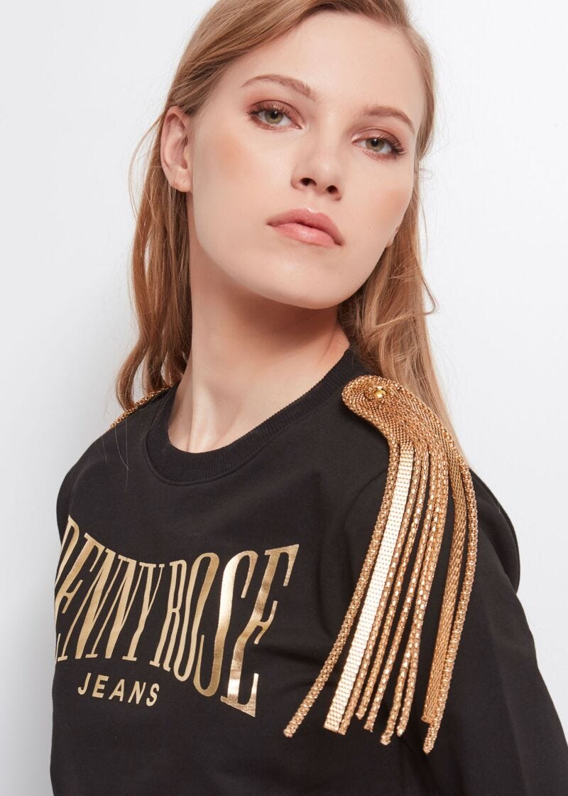 Sweatshirt with epaulettes