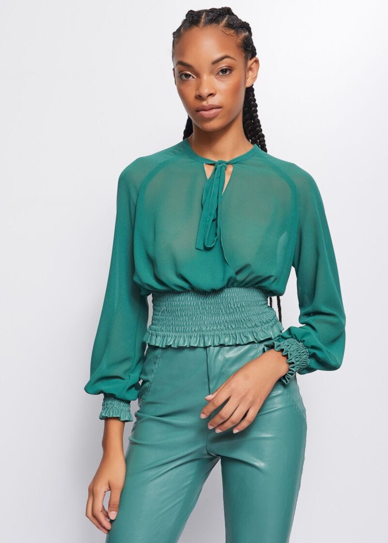 Blusa in georgette con fiocco Dennyrose Store Ufficiale