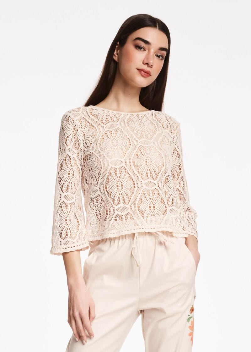 Macramé lace blouse