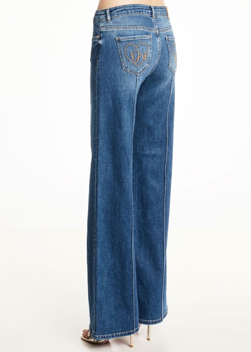 Flared denim jeans