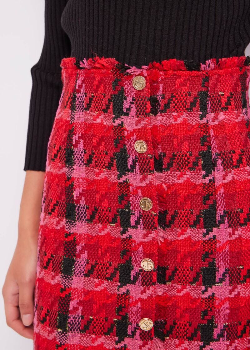 Dress with bouclé skirt