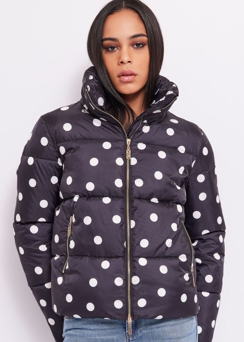 Down jacket with print