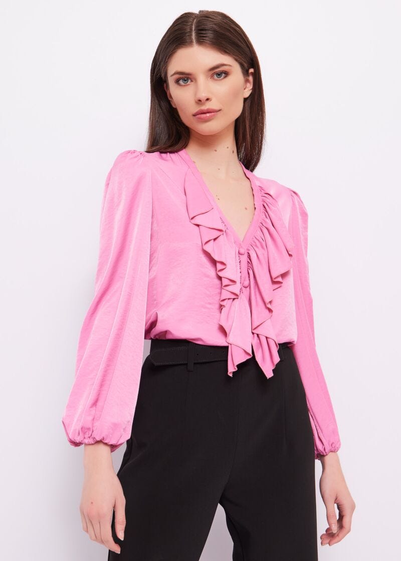 Blouse with ruffles