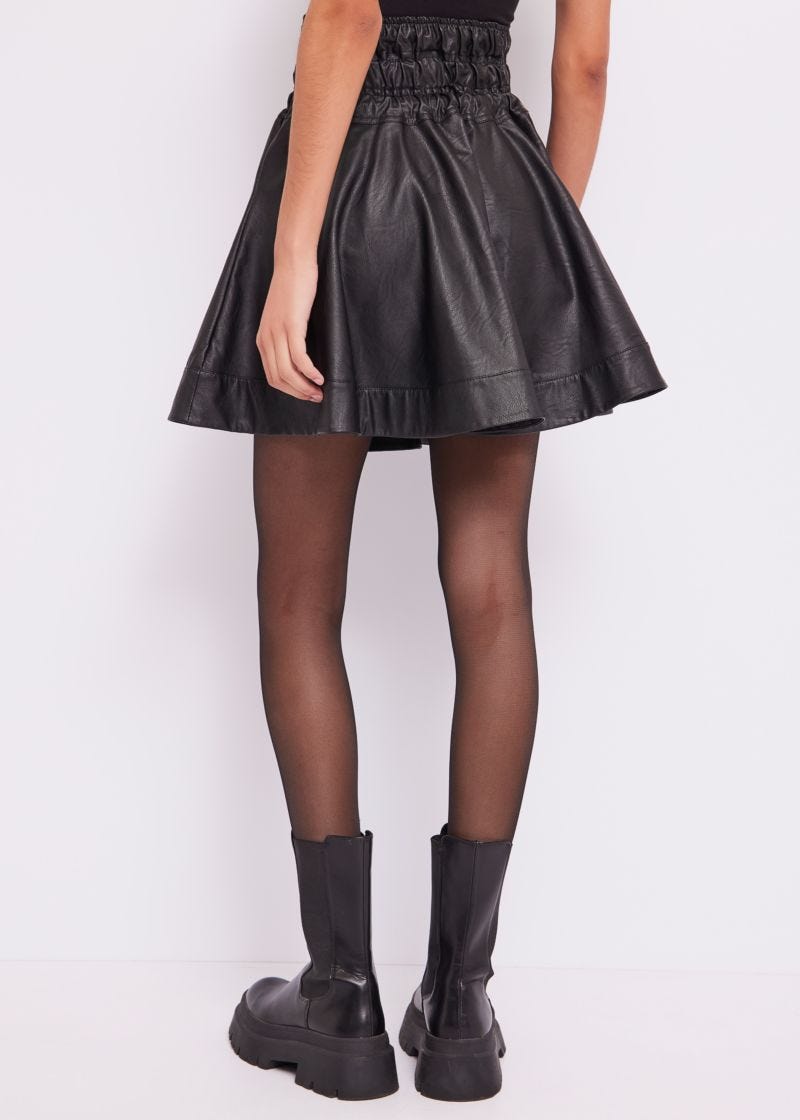 Faux-leather miniskirt
