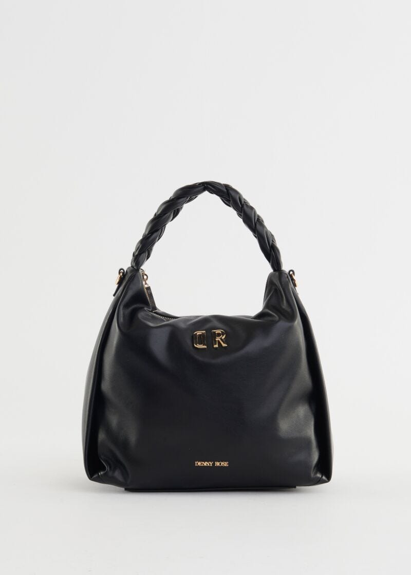 Faux-leather top-handle bag