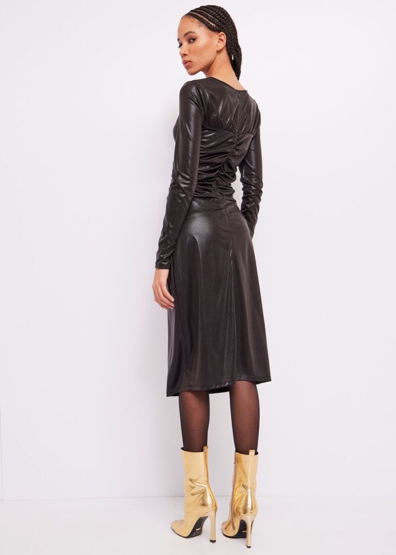 Laminated jersey dress