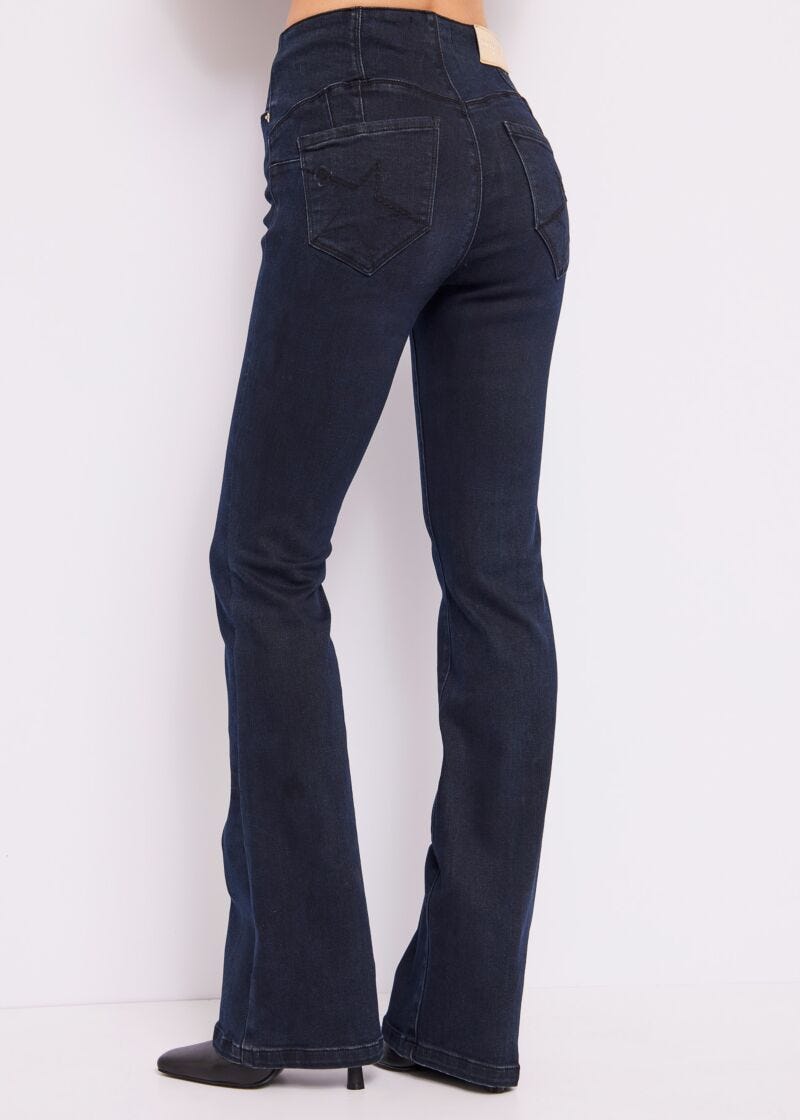 High-waist flared jeans