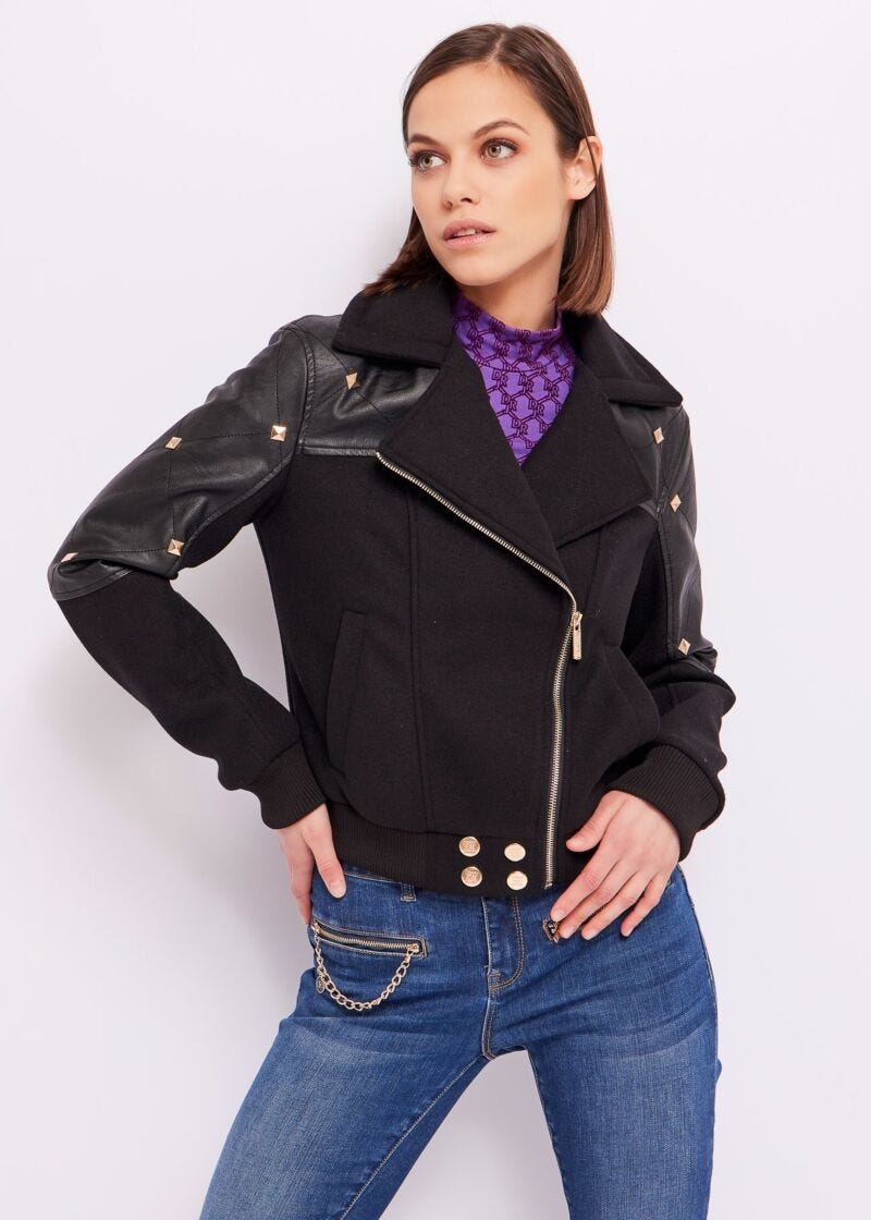 Biker jacket with studs