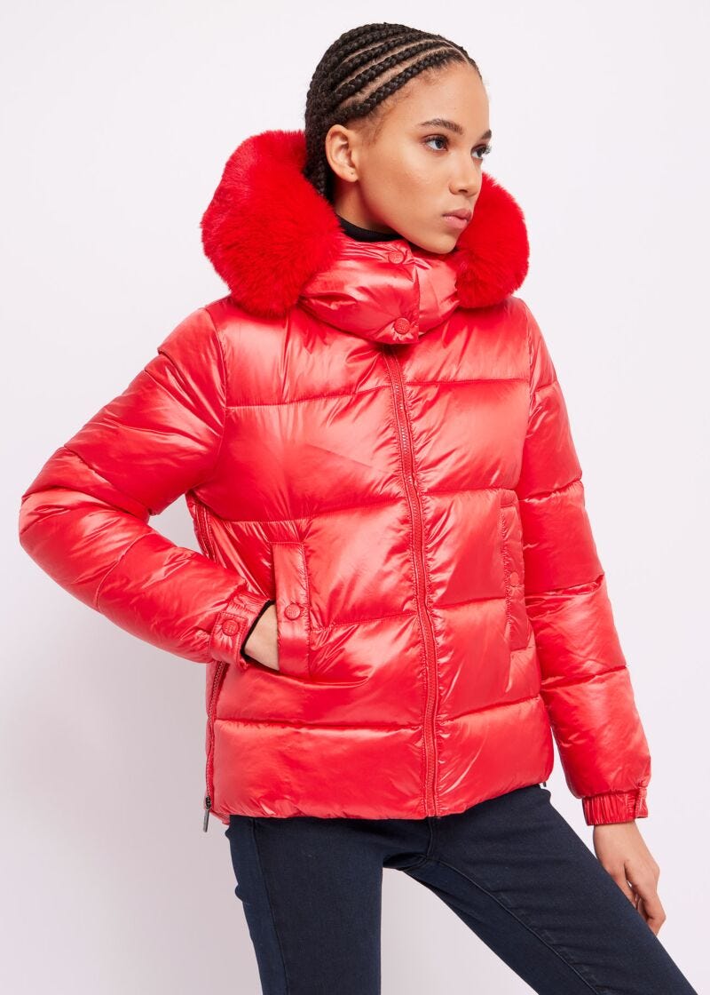 Hooded down jacket