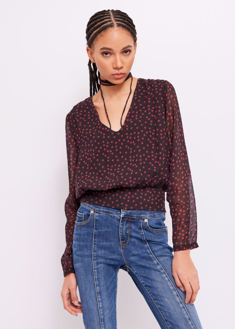 Polka-dot blouse