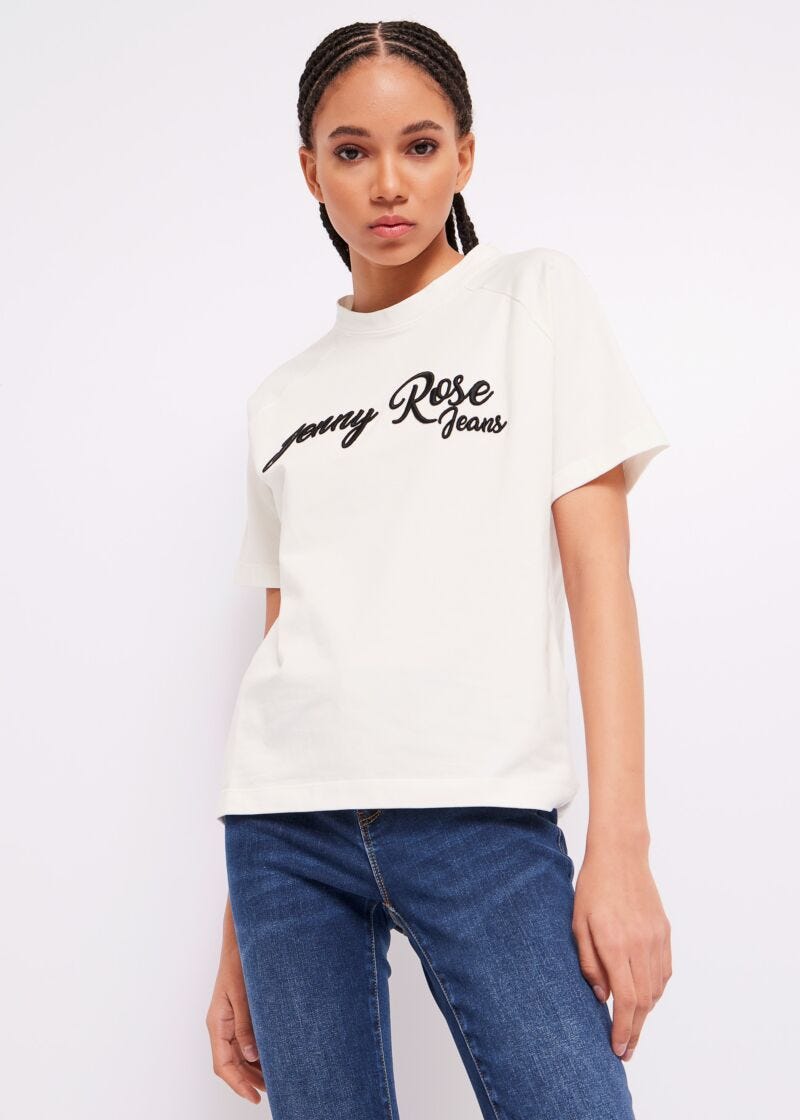 T-shirt with embroidered logo