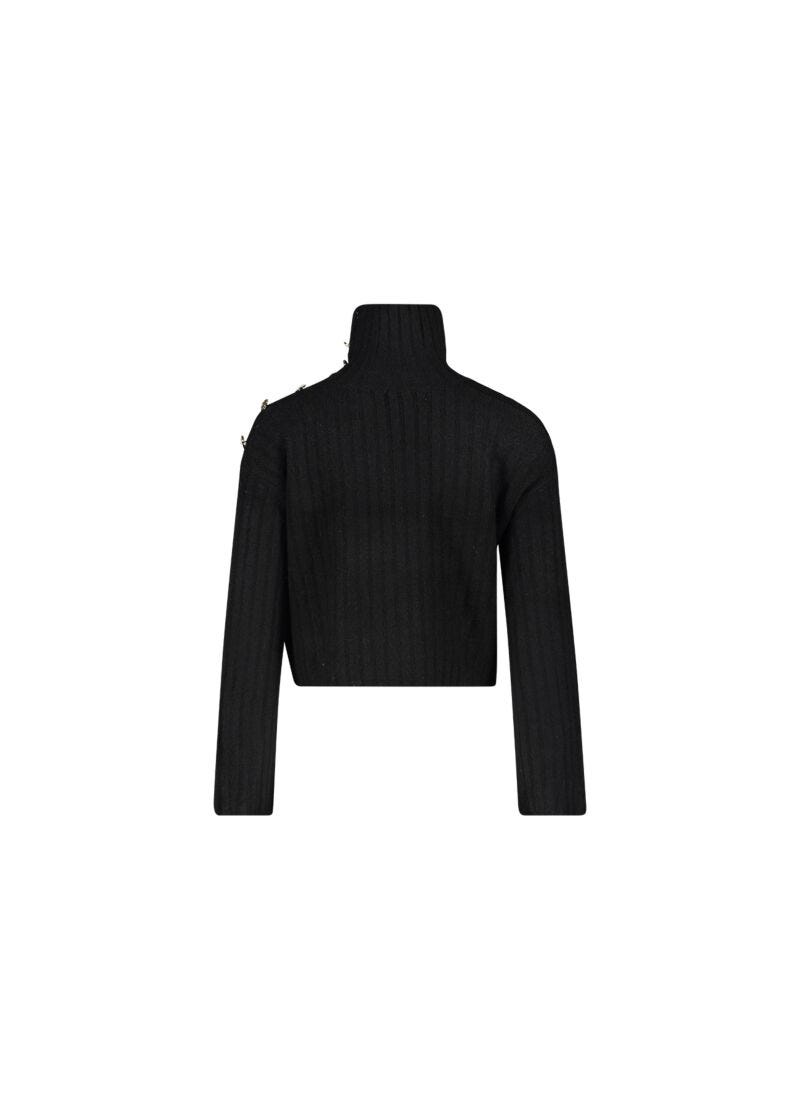 Wool-blend polo-neck jumper
