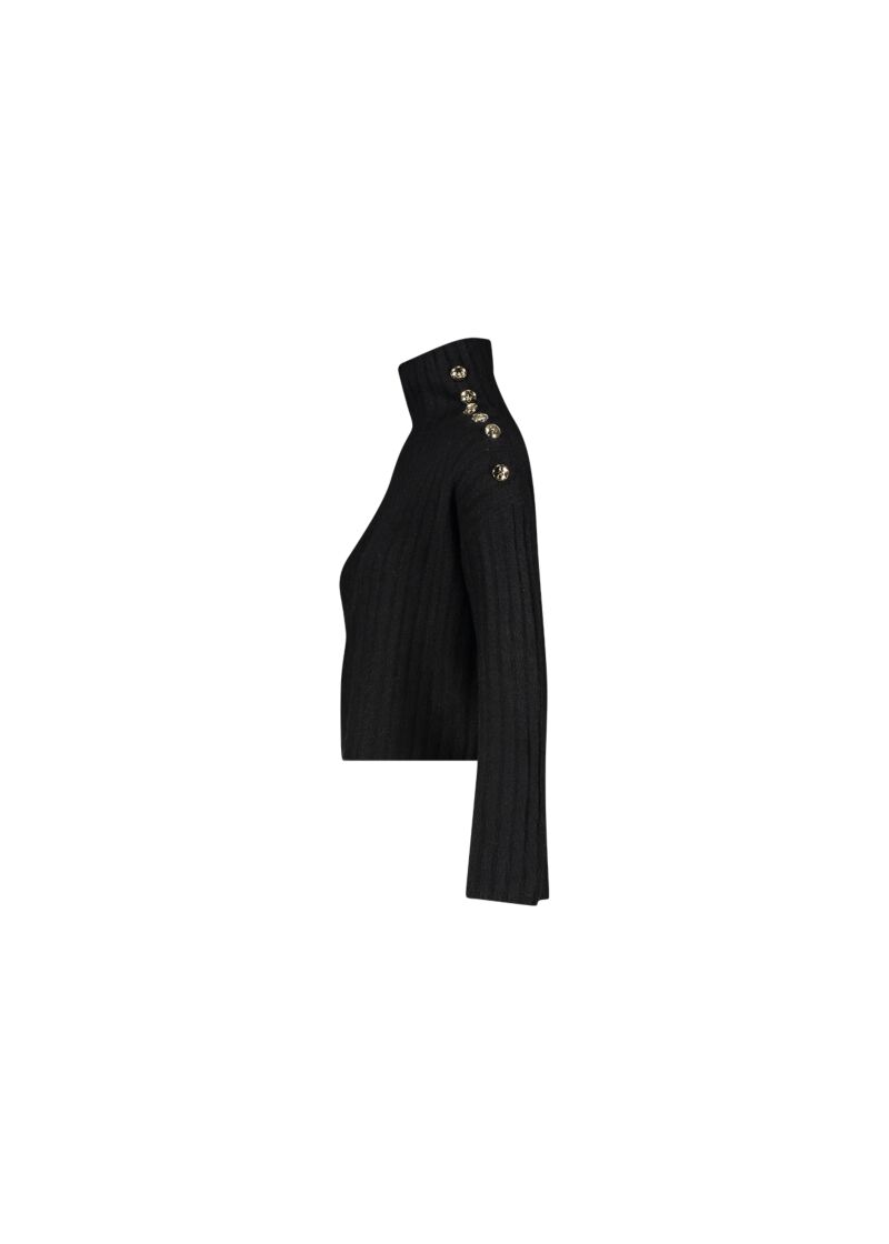 Wool-blend polo-neck jumper