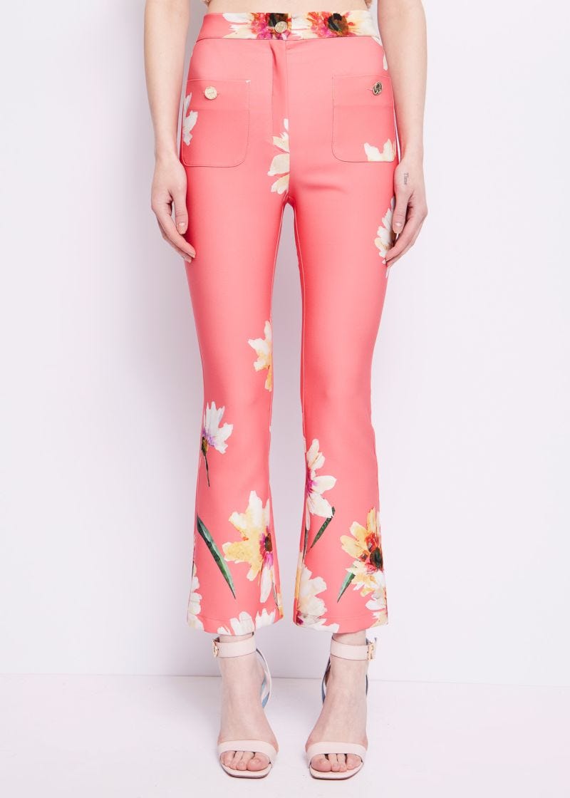 Pantaloni con stampa floreale