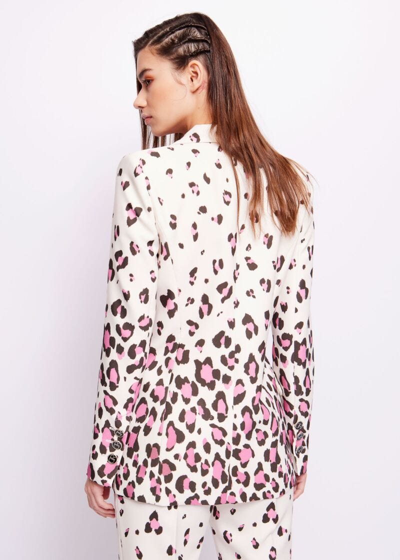 Animal-print blazer