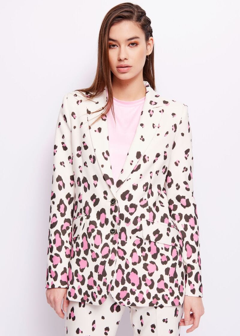 Animal-print blazer