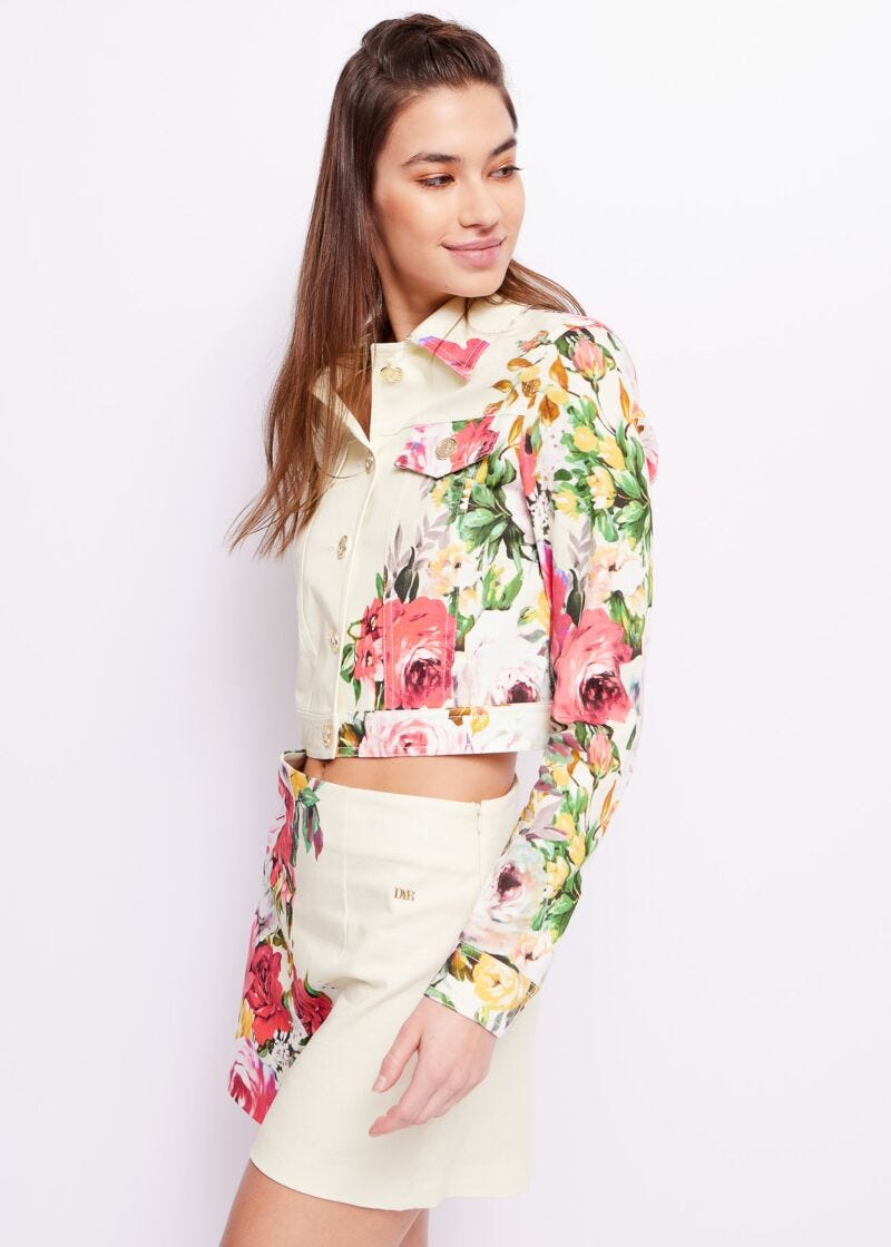 Floral-print jacket