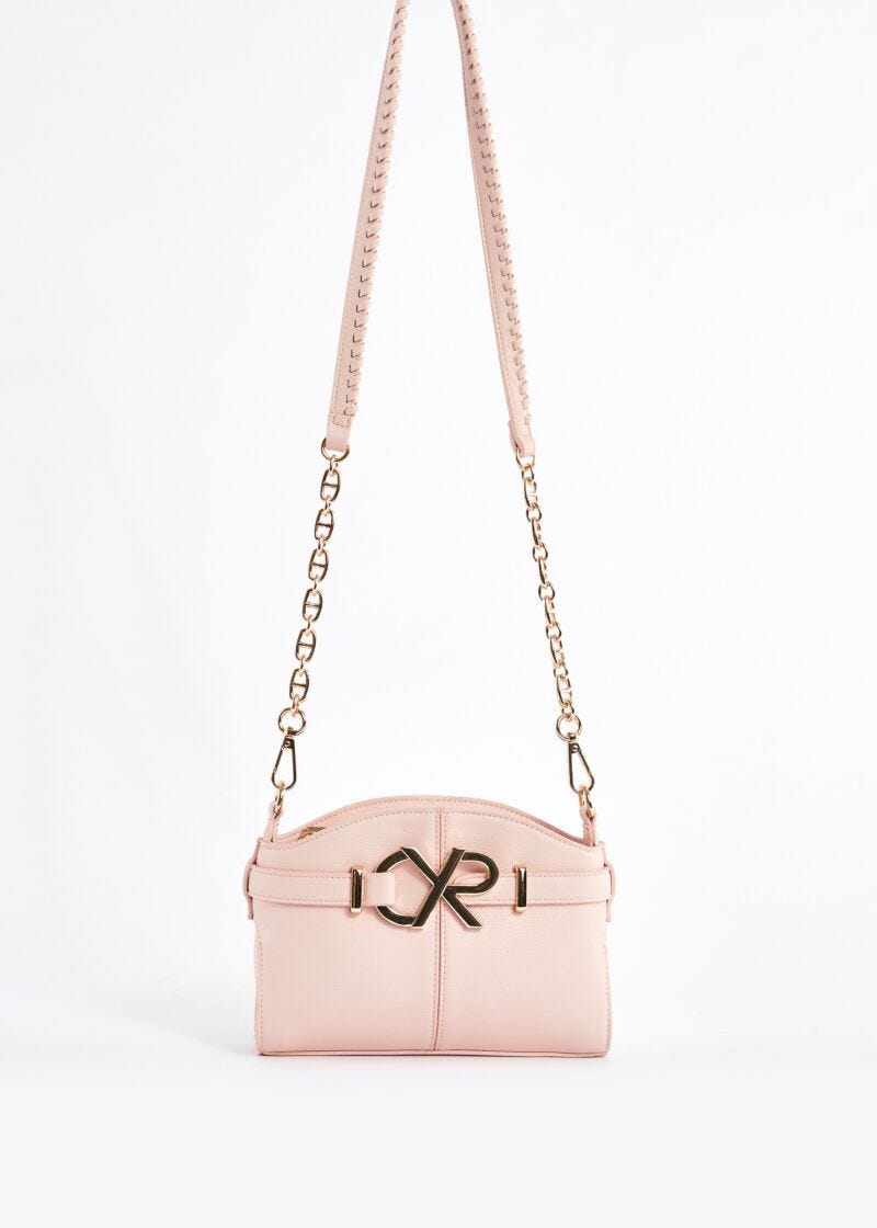 Eco-leather crossbody bag with logo