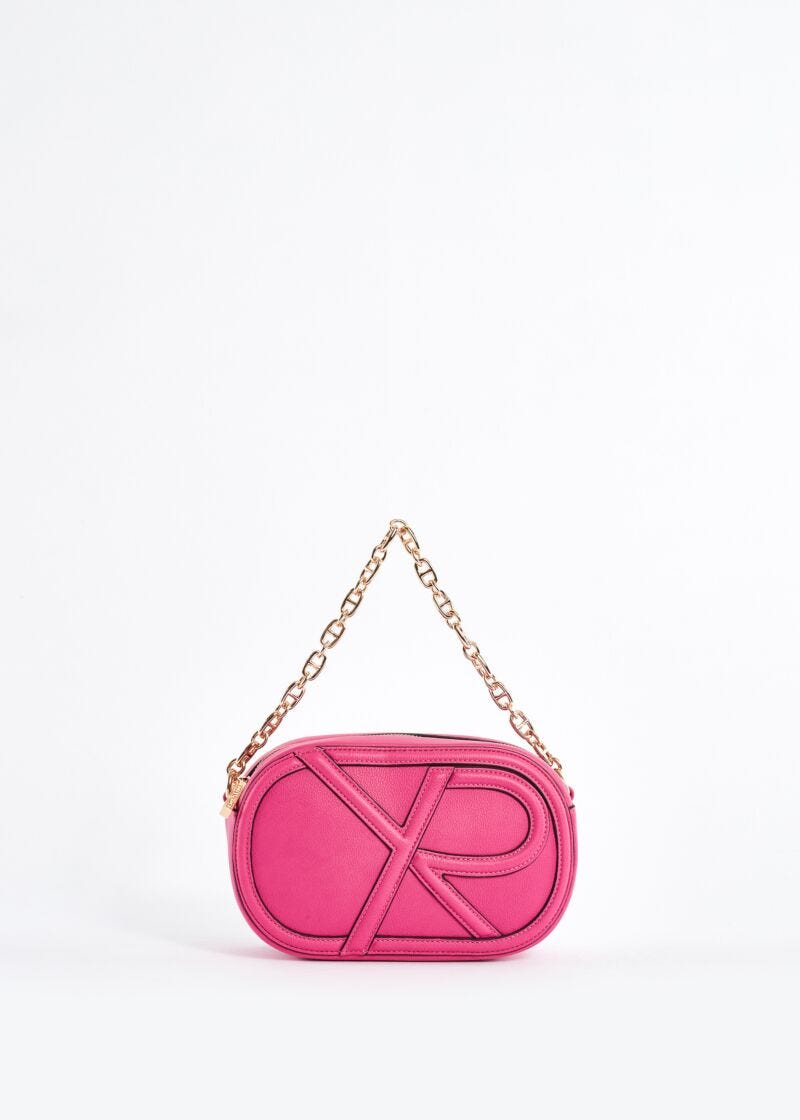 Eco-leather crossbody bag with logo