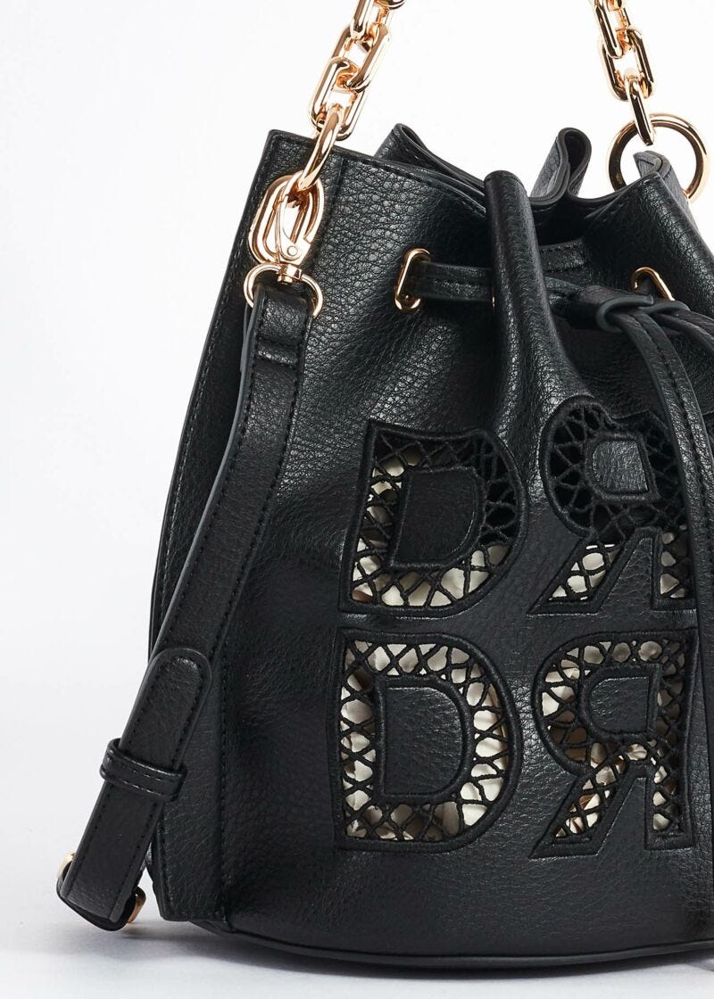 Bowler bag with embroidery