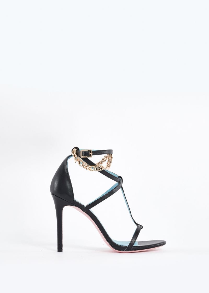 Nappa leather sandals with chain