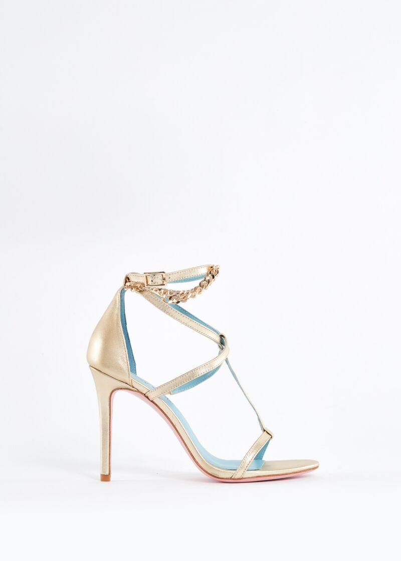 Nappa leather sandals with chain