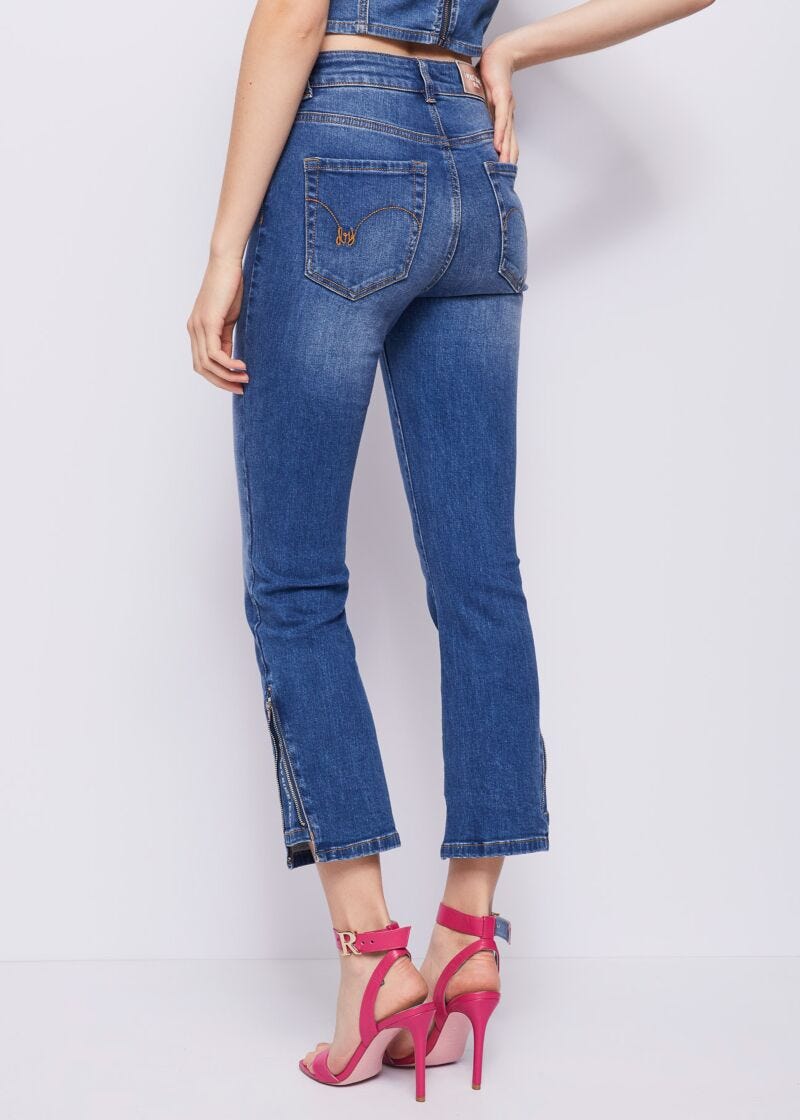 Jeans flaire cropped stretch