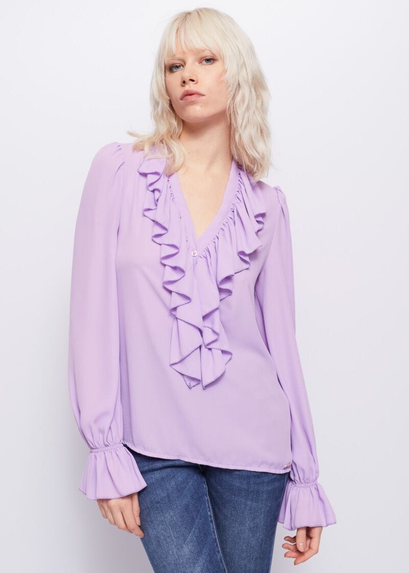 Blouse with ruffles