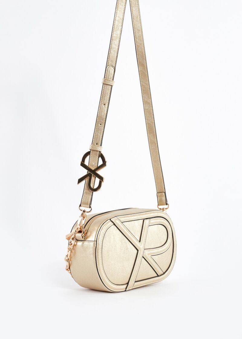 Eco-leather crossbody bag with logo