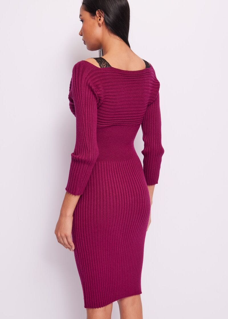 Purple knitted dress