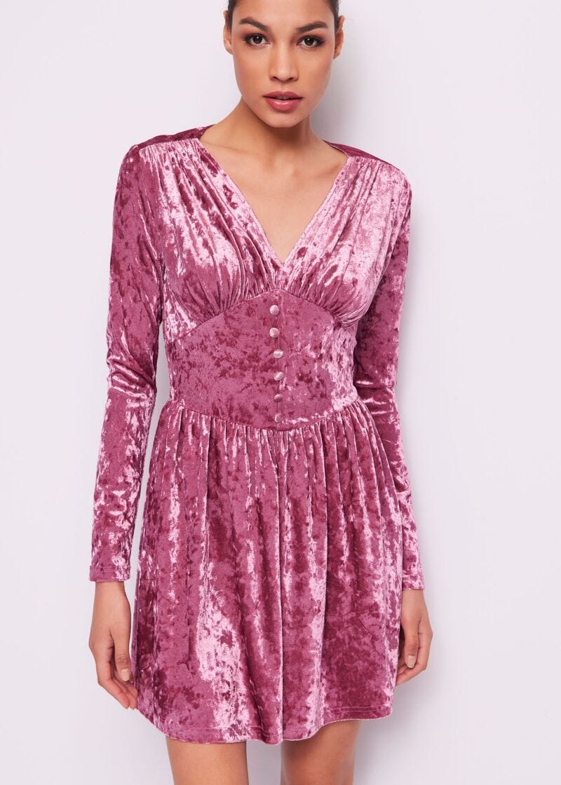 Pink chenille dress