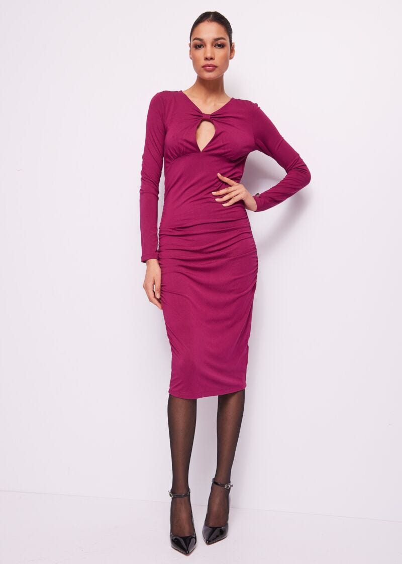 Vestito fucsia in jersey