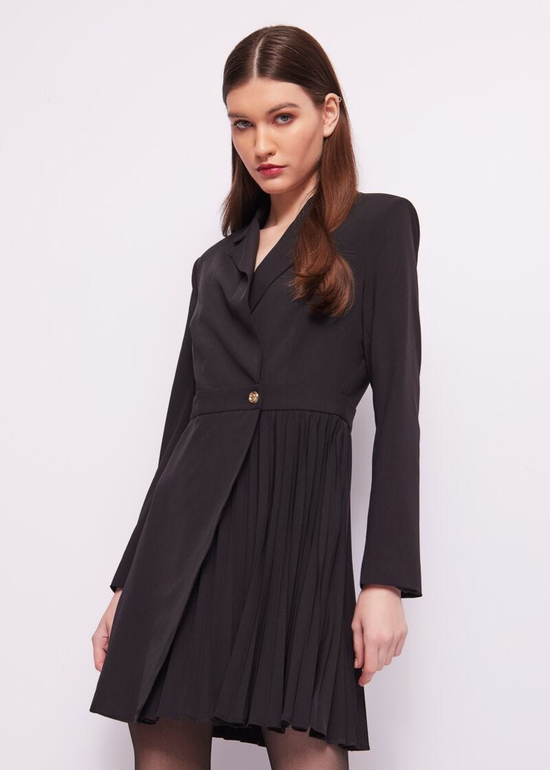 Black double-breasted dress