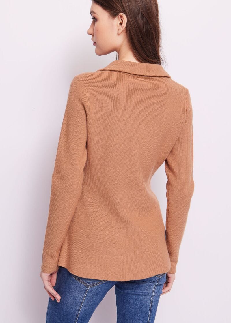Brown knitted blazer