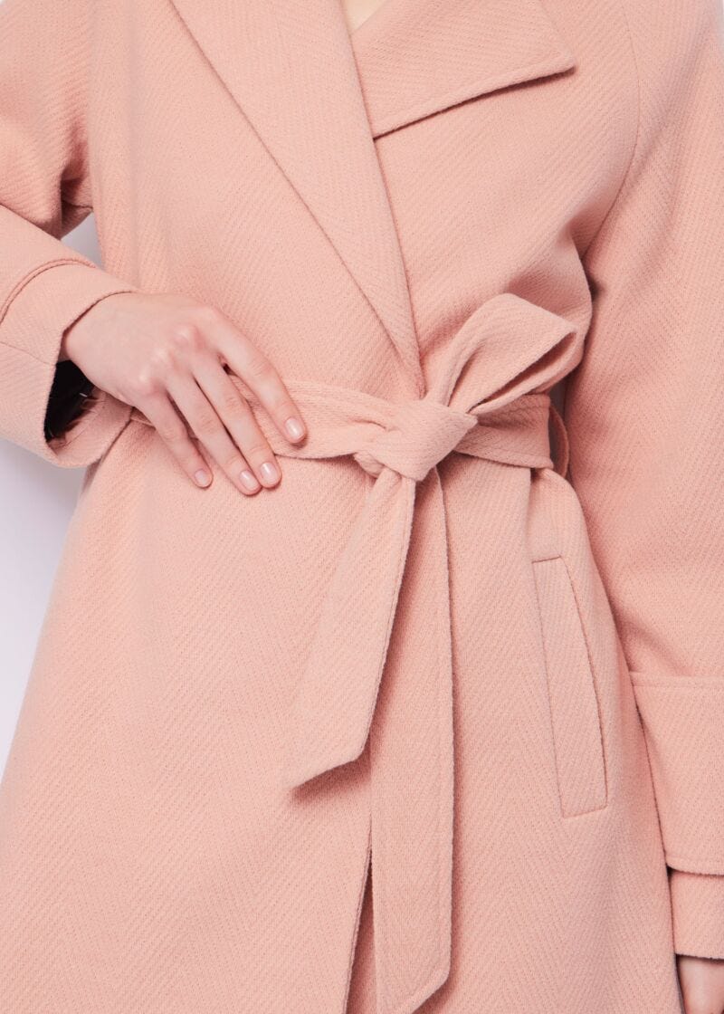 Pink belted coat