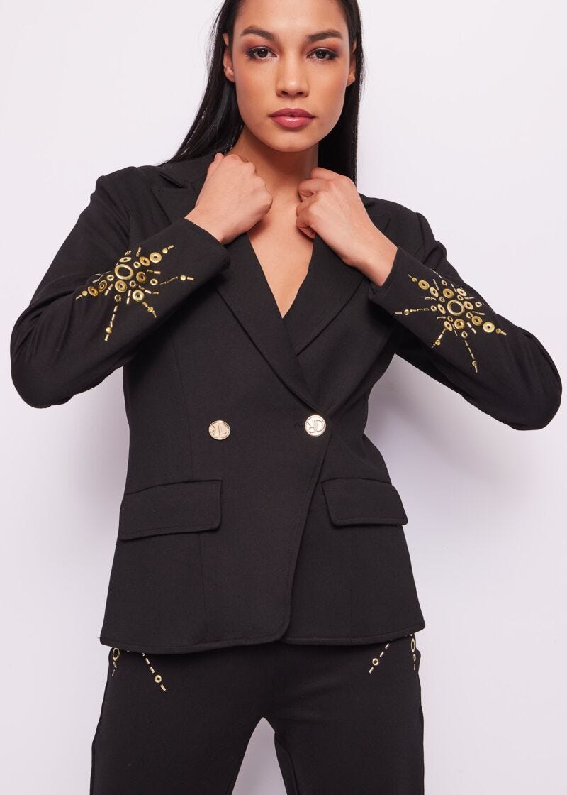 Black studded blazer