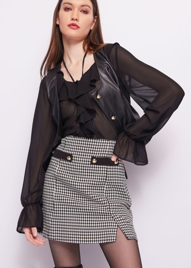 Black leatherette vest