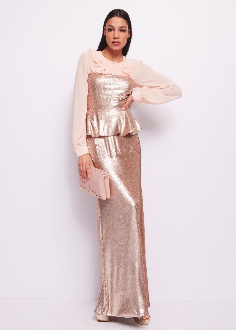 Pink blouse with ruffles