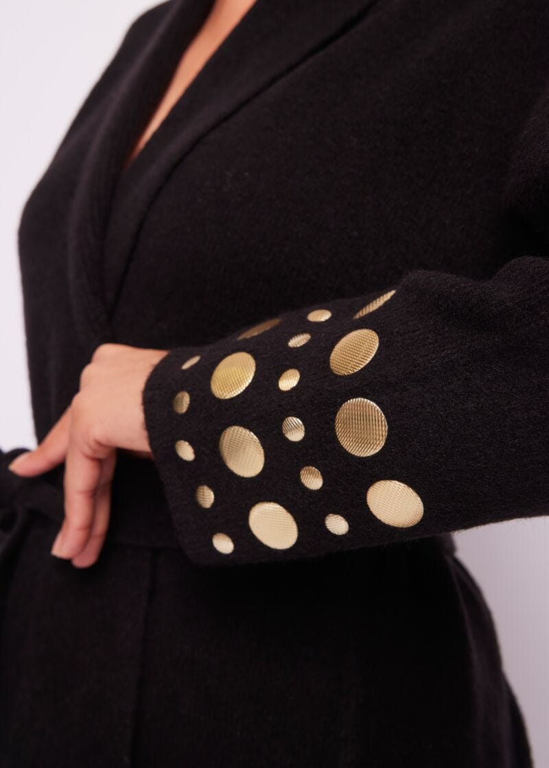 Cardigan in wool and cashmere blend