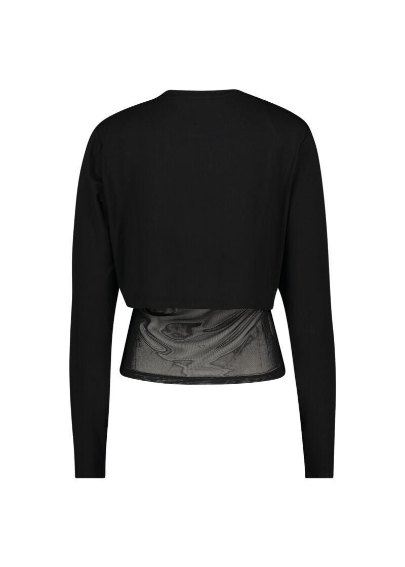 Black jersey t-shirt with tulle