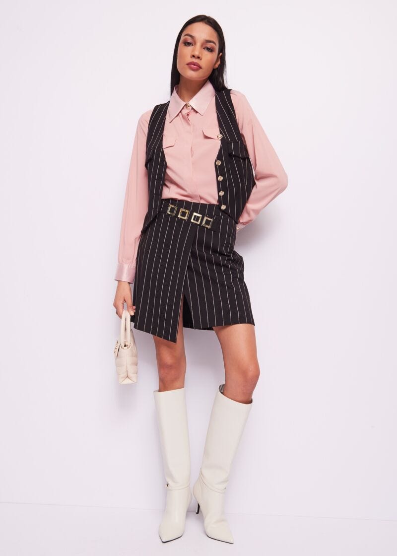 Pinstriped miniskirt