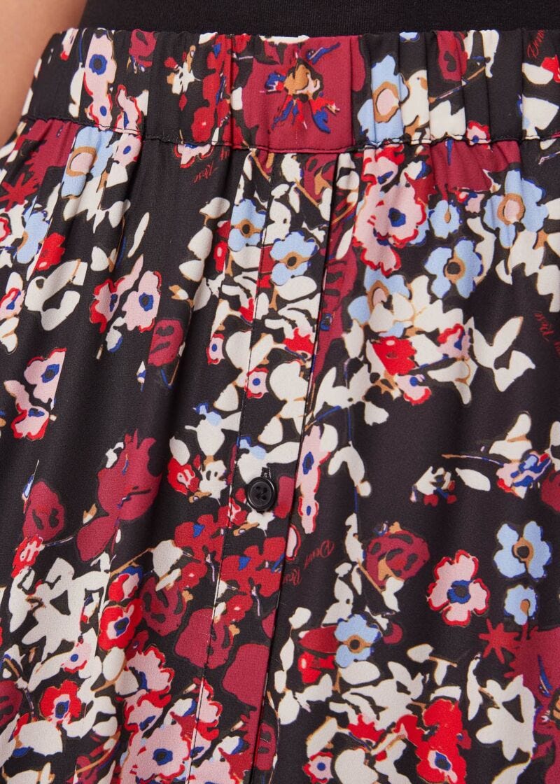 Long printed georgette skirt