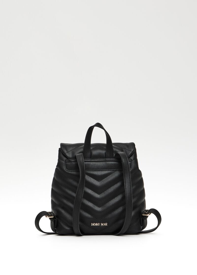 Mochila negra de piel sintética acolchada
