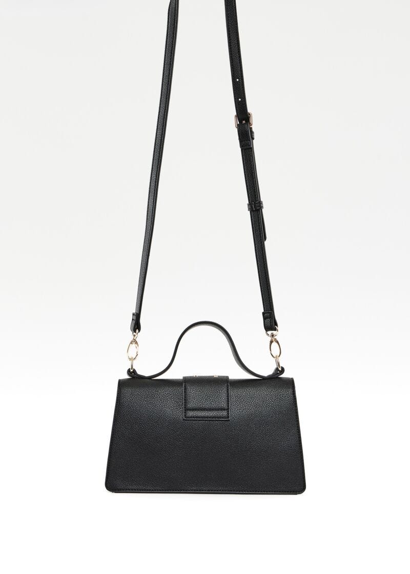 Borsa a mano nera con borchie