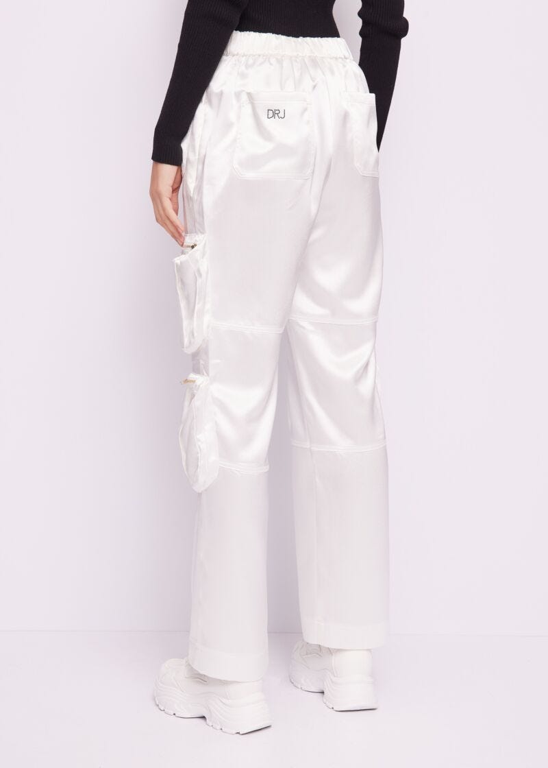 Satin cargo trousers