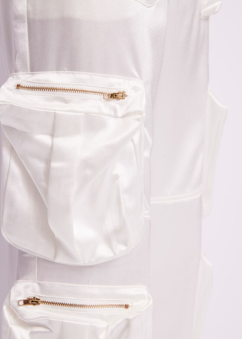 Satin cargo trousers