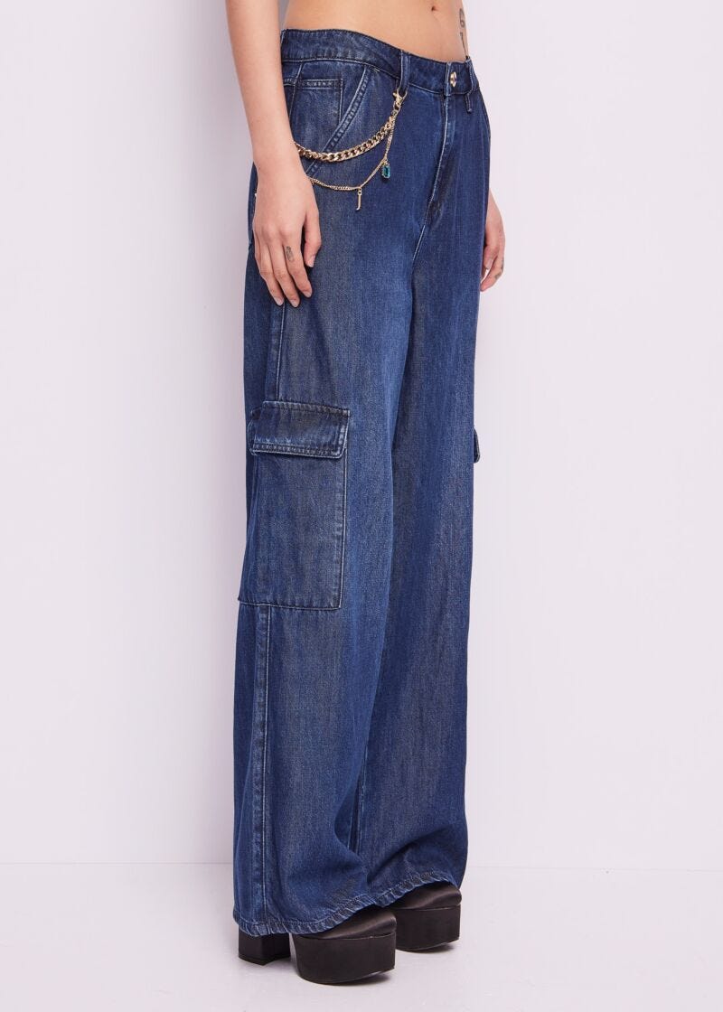Cargo Jeans in Cotton denim