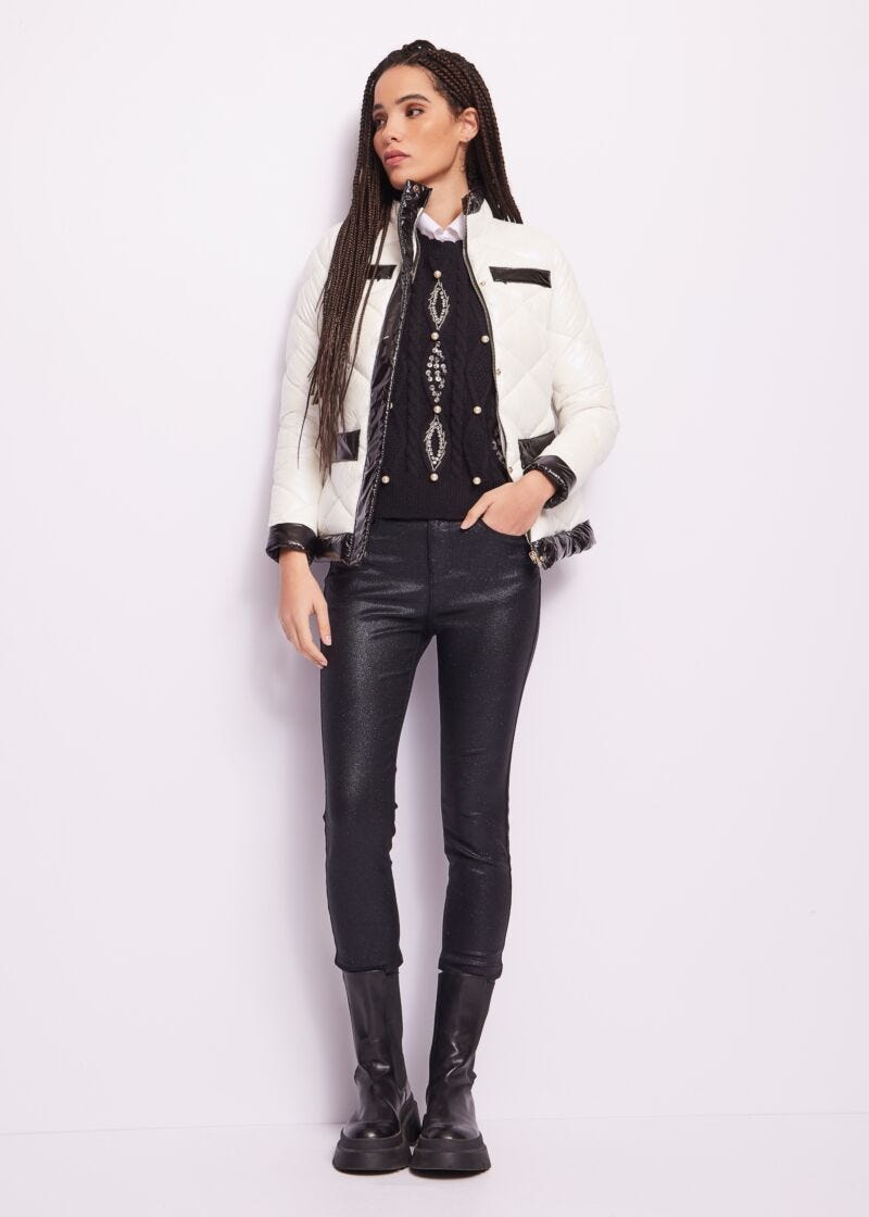 Skinny jeans in shiny denim